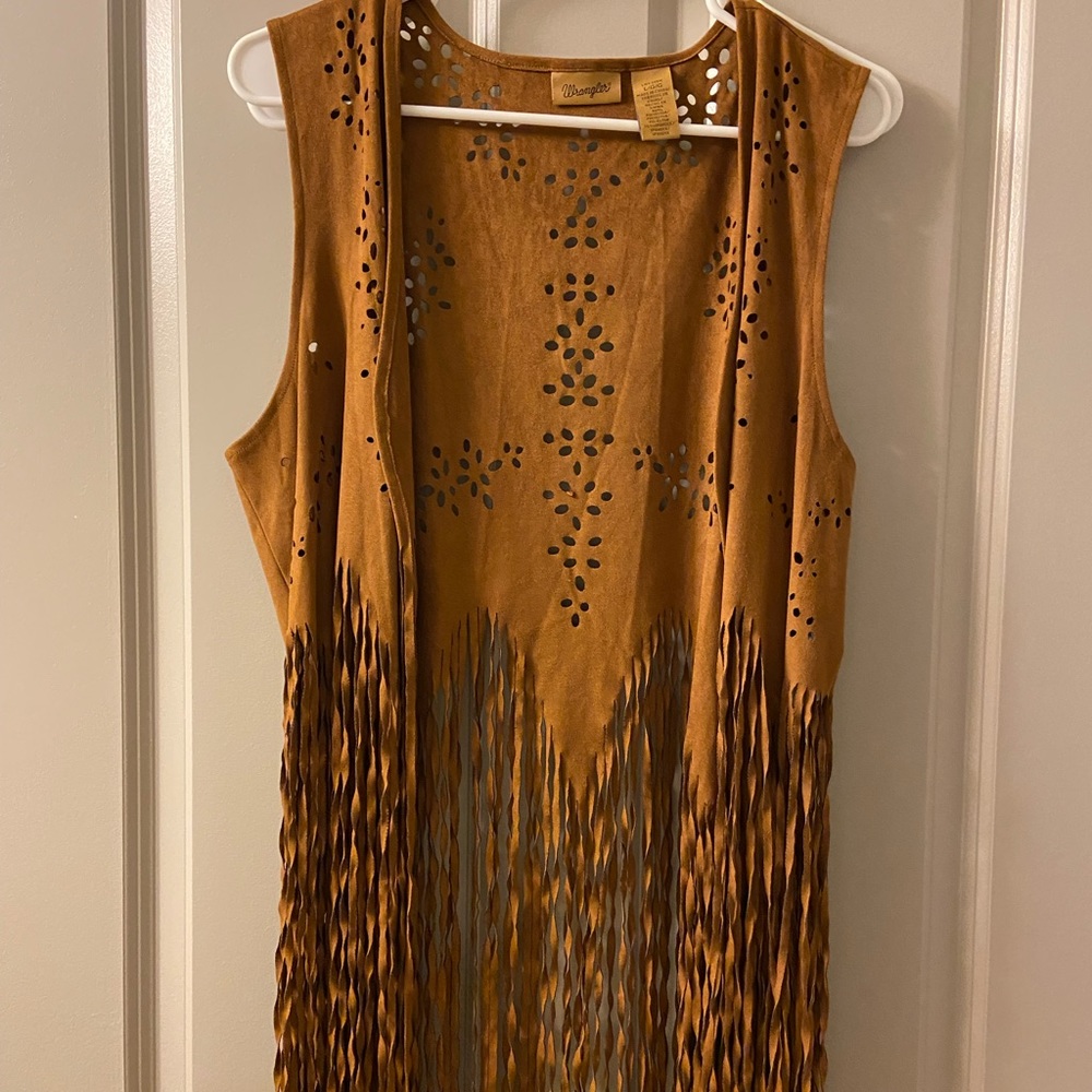 Faux leather wrangler brand vest